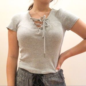 TILLY’S Short Sleeve Laceup T-Shirt